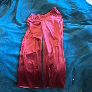 Velvet burgundy pants dressy pants holiday